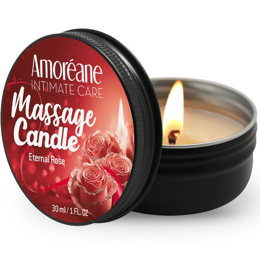 AMOREANE - BOUGIE DE MASSAGE ROSE ÉTERNELLE 30 ML AMOREANE