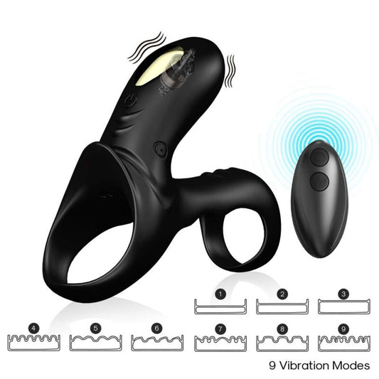 ARMONY - ANNEAU VIBRATEUR DOUBLE RANGER POUR COUPLES NOIR ARMONY FOR HIM
