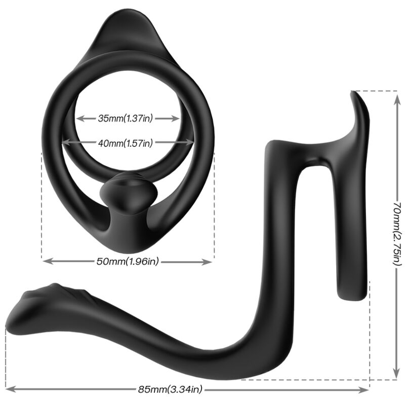 ARMONY - QUEUE DOUBLE ANNEAU ANAL NOIR ARMONY FOR HIM