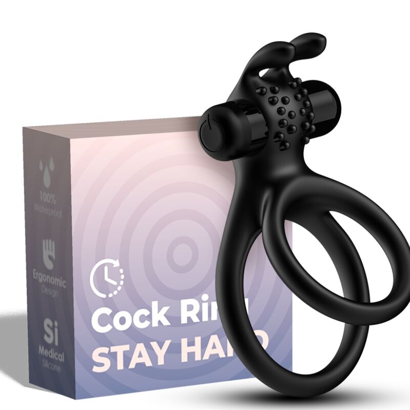 ARMONY - ANNEAU VIBRATEUR DOUBLE TRAVELER POUR COUPLES LAPIN NOIR ARMONY FOR HIM