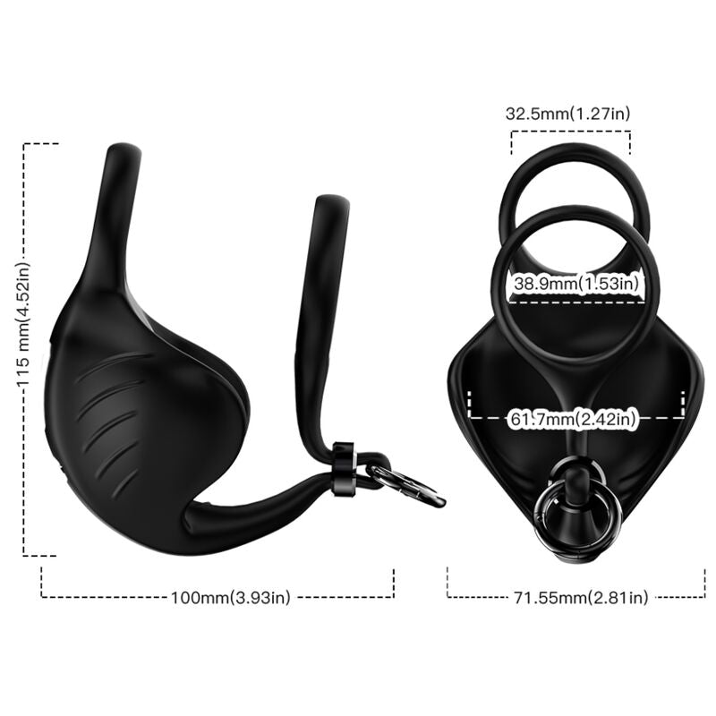 ARMONY - ANNEAU VIBRATEUR MANTA SCROTUM NOIR - Sensualia