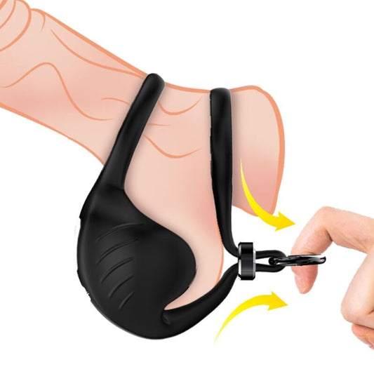 ARMONY - ANNEAU VIBRATEUR MANTA SCROTUM NOIR - Sensualia