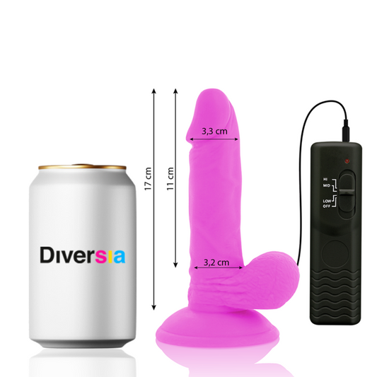 DIVERSIA - DILDO VIBRANT FLEXIBLE VIOLET 17 CM -O- 3.3 CM - Sensualia