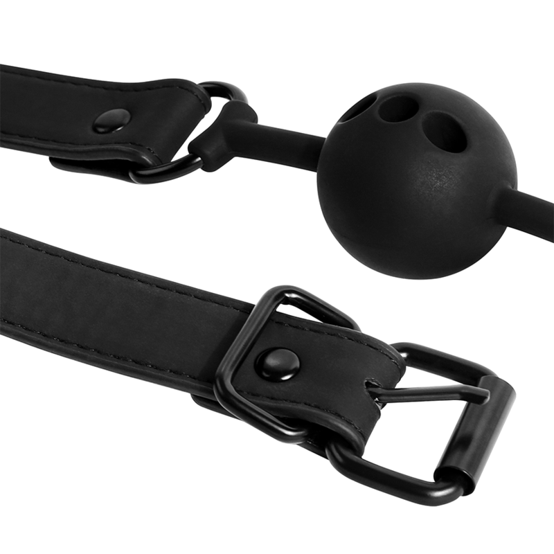 FETISH SUBMISSIVE BONDAGE - BÂILLON À BOULE EN SILICONE RESPIRANT - Sensualia