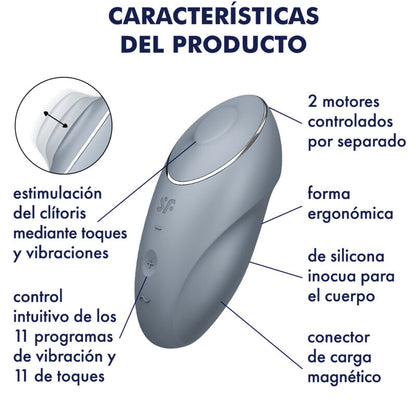 SATISFYER - TAP & CLIMAX 1 VIBRADOR LAY-ON ROJO - Sensualia