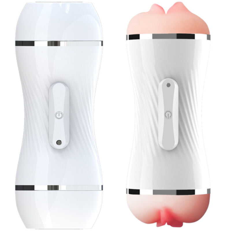 ARMONY - MASTURBATEUR DOUBLE VIBRATEUR VAGIN ET BOUCHE BLANC - Sensualia