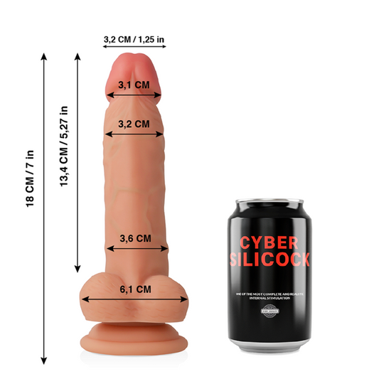 CYBER SILICOCK - JUDE SILICONE LIQUIDE SOUPLE ULTRA RÉALISTE 18 CM -O- 3.2 CM - Sensualia