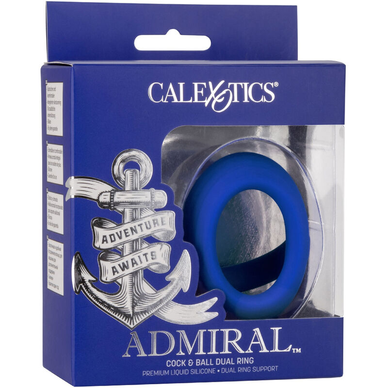 CALEXOTICS - ADMIRAL COCK BALL DOUBLE ANNEAU BLEU - Sensualia