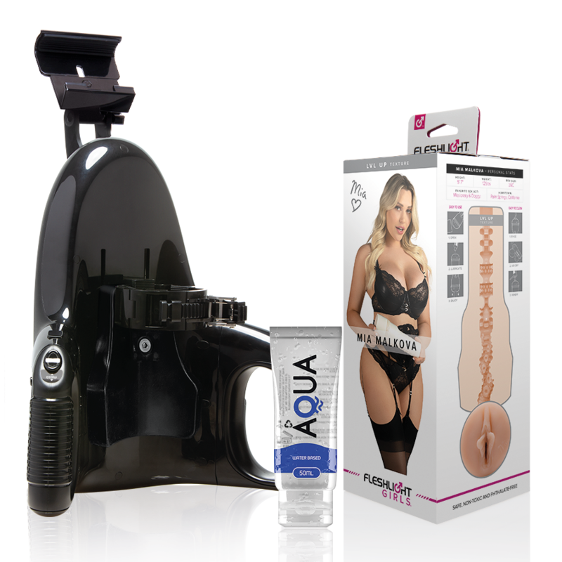 FLESHLIGHT - MIA MALKOVA VAGINA LVL UP + LANCEMENT UNIVERSEL + LUBRIFIANT DE QUALITÉ AQUA 50 ML - Sensualia
