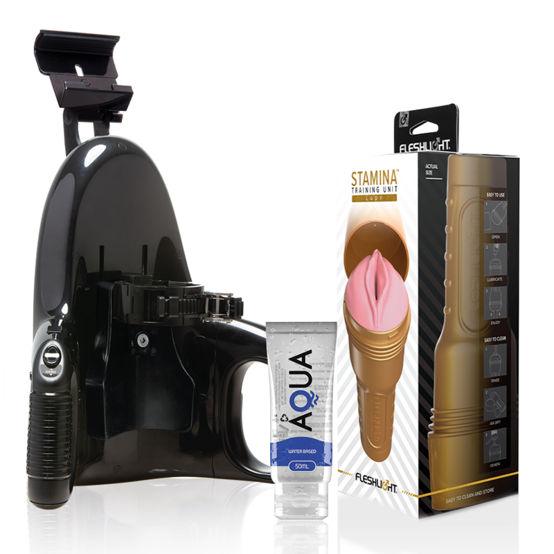 FLESHLIGHT - UNITÉ DENTRAÎNEMENT PINK LADY STAMINA + LANCEMENT UNIVERSEL + LUBRIFIANT DE QUALITÉ AQUA 50 ML - Sensualia