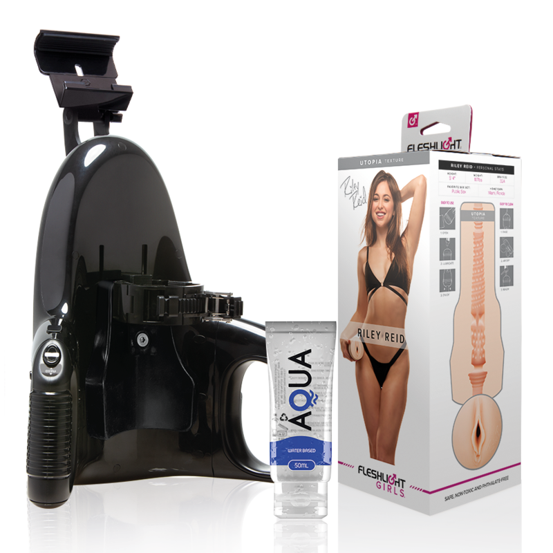 FLESHLIGHT - VAGIN RILEY REID UTOPIA + LANCEMENT UNIVERSEL + LUBRIFIANT QUALITÉ AQUA 50 ML - Sensualia