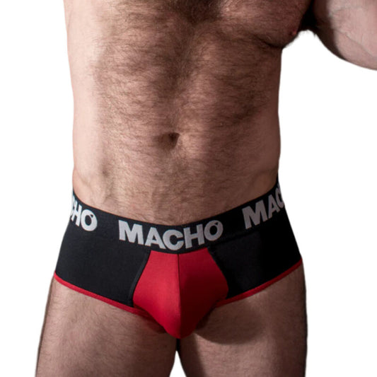 MACHO - MS26N SLIP NEGRO/ROJO S - Sensualia