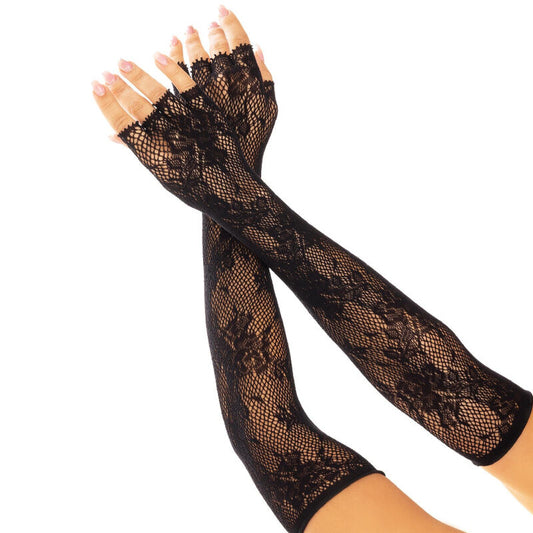 LEG AVENUE - GUANTES SIN DEDOS RED FLORAL BLANCO - Sensualia