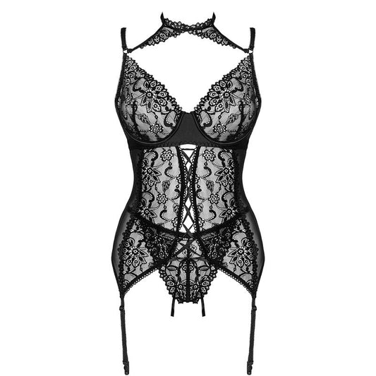 LIVCO CORSETTI FASHION - GIELLANDRA FOR THE SENSES COLLECTION CORSET + PANTY NEGRO - Sensualia