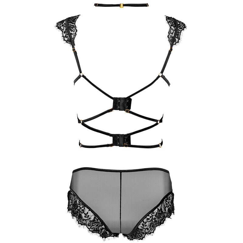 LIVCO CORSETTI FASHION - PALMENOM LC 90614 SUJETADOR + PANTY NEGRO - Sensualia