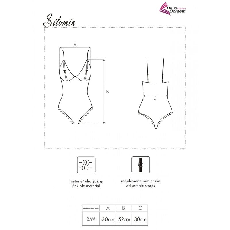 LIVCO CORSETTI FASHION - CORPS + PEIGNOIR SILOMIN LC 1401 NOIR TAILLE UNIQUE - Sensualia