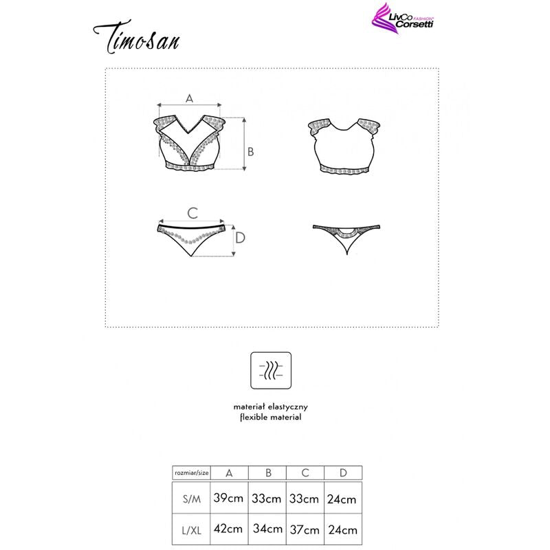 LIVCO CORSETTI FASHION - TIMOSAN LC 90631 SUJETADOR + PANTY NEGRO - Sensualia