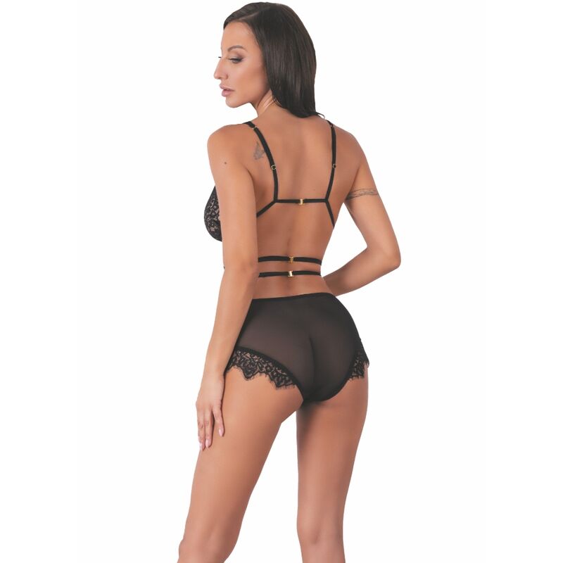 LIVCO CORSETTI FASHION - DREZNA LC 90733 SUJETADOR + PANTY NEGRO - Sensualia