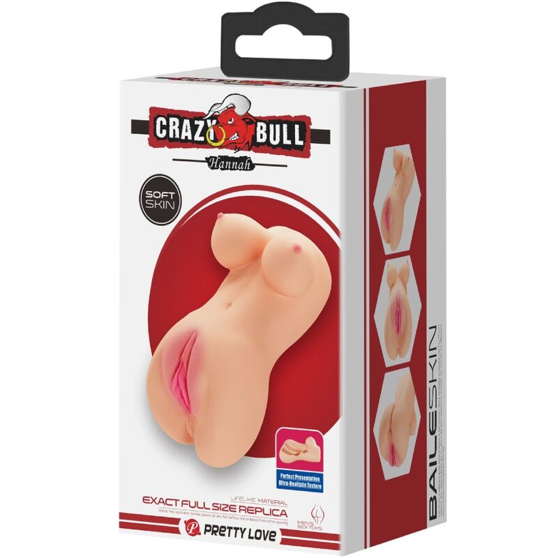 CRAZY BULL - VIBRATEUR VAGIN ET ANUS RÉALISTE HANNAH - Sensualia