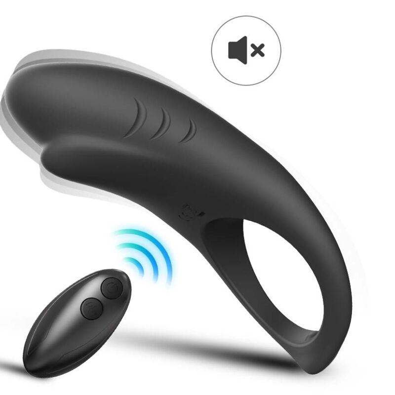 ARMONY - ANNEAU VIBRATEUR SHARK POUR COUPLES TÉLÉCOMMANDE NOIR ARMONY FOR HIM