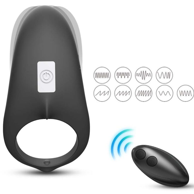 ARMONY - ANNEAU VIBRATEUR SHARK POUR COUPLES TÉLÉCOMMANDE NOIR ARMONY FOR HIM