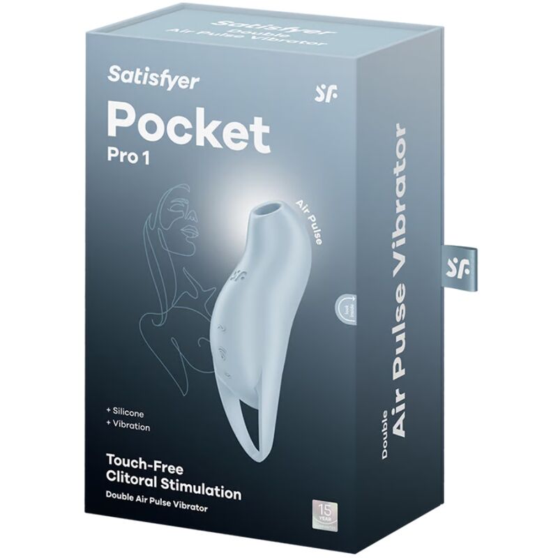 SATISFYER - POCKET PRO 1 STIMULATEUR DE CLITORIS BLEU CLAIR - Sensualia