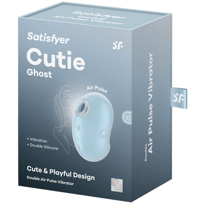 SATISFYER - CUTIE GHOST VIBRATEUR POSER BLEU CLAIR - Sensualia