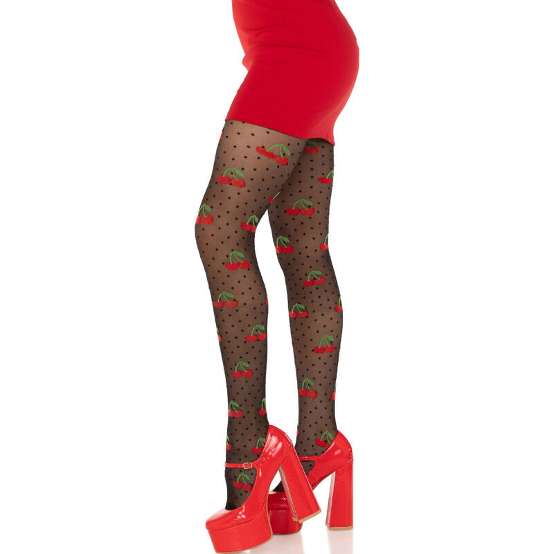 LEG AVENUE - BAS TAUPES CERISE NOIRE - Sensualia