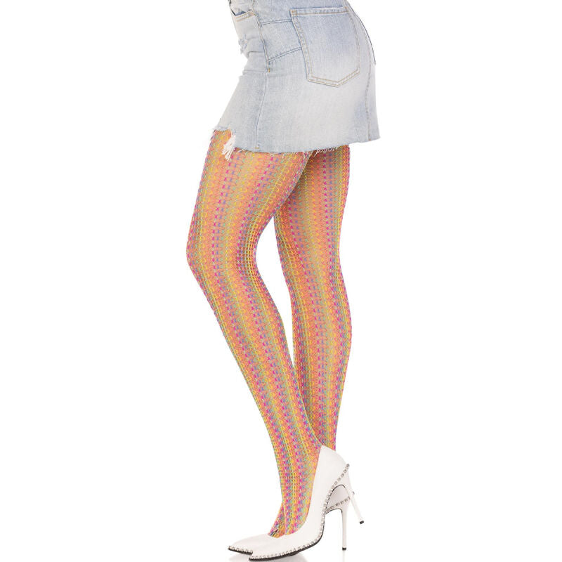 LEG AVENUE - BAS AU CROCHET MULTICOLORE - Sensualia