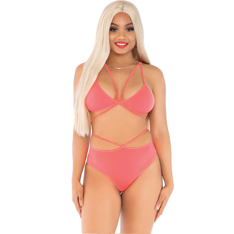 LEG AVENUE - TOP & BRAGAS CON TIRANTES AMARILLO - Sensualia
