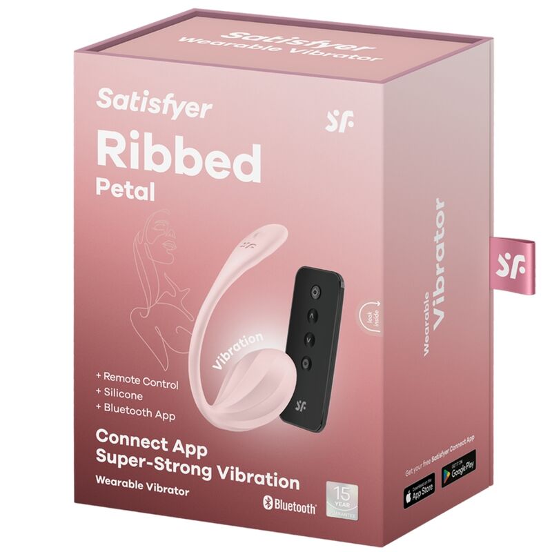 SATISFYER - RIBBED PETAL STIMULATEUR À DISTANCE G POINT ROSE APPLICATION GRATUITE - Sensualia