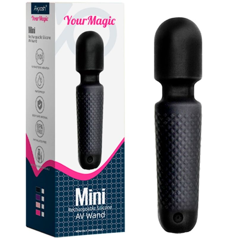 ARMONY - YOUR MAGIC MASSEUR & VIBRATEUR RECHARGEABLE 10 VIBRATIONS BAGUETTE DOTS NOIR - Sensualia
