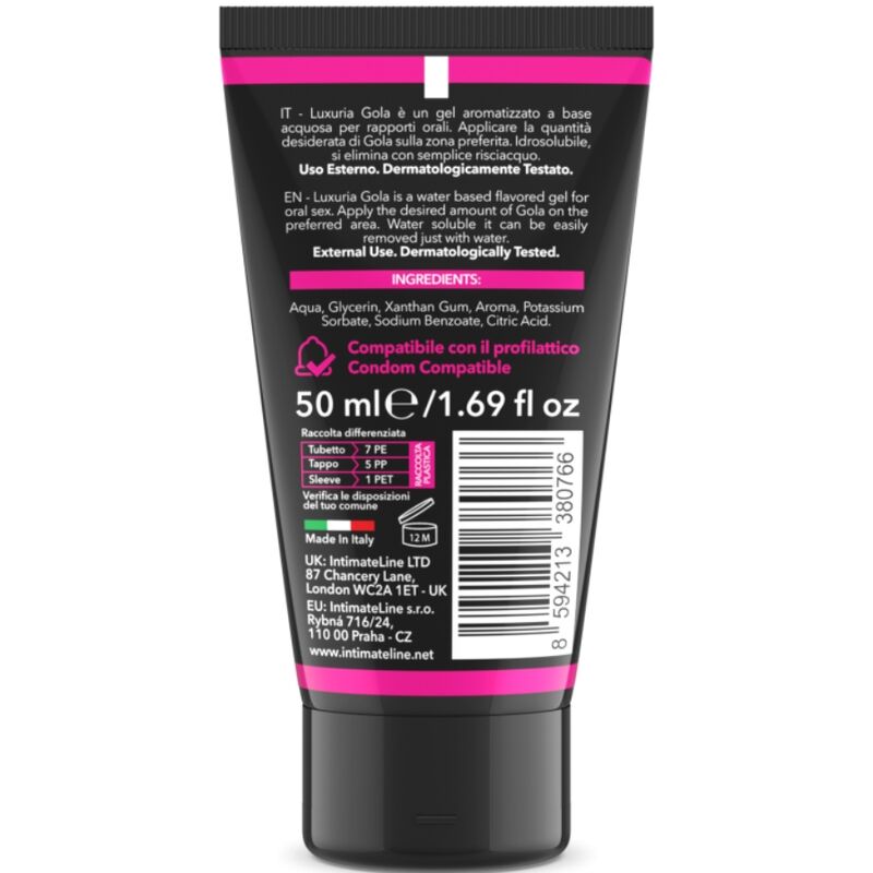 INTIMATELINE LUXURIA - GEL SEXUEL ORAL SAVEUR CERISE 50 ML INTIMATELINE LUXURIA