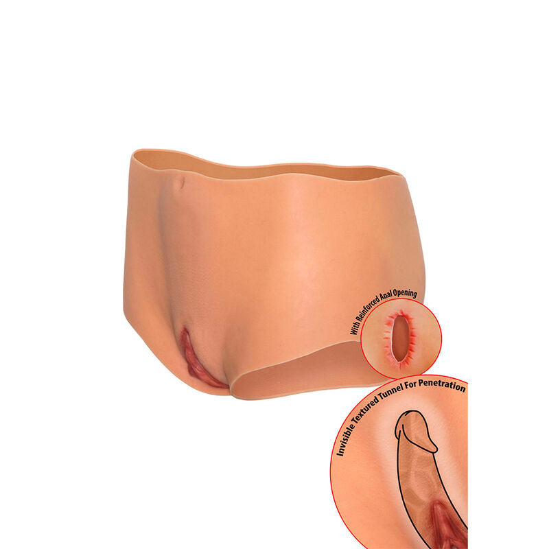 HIDDEN DESIRE - ALTER EGO VAGIN OUVERT ET CUL SLIP TAILLE MOYENNE CHAIR - Sensualia