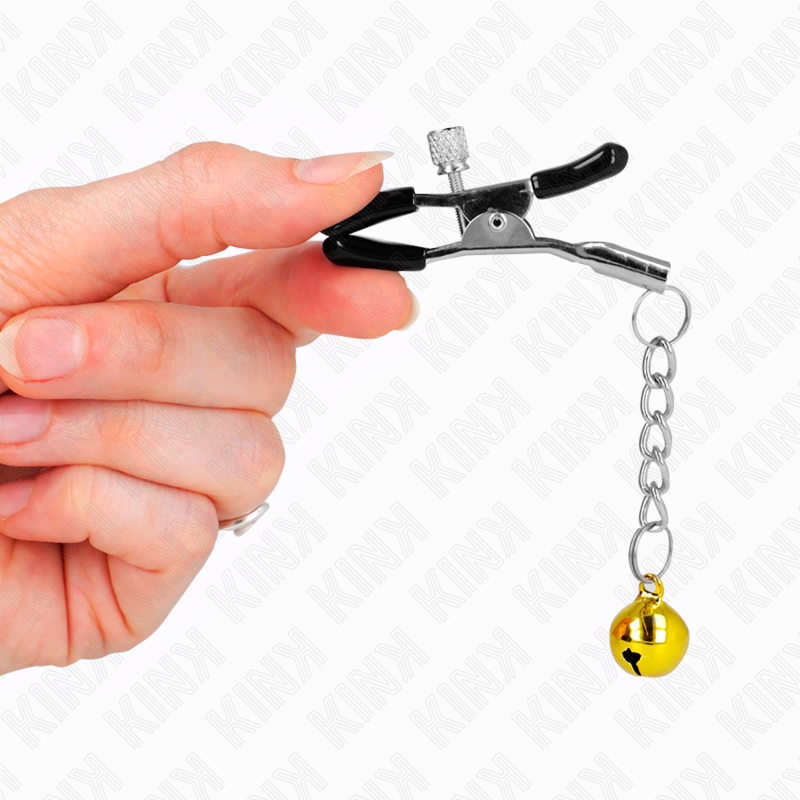 KINK - PINCES À METON PENDENTIF JINGLE BELL OR 6 CM - Sensualia