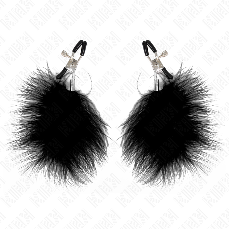 KINK - PINCE À METON PLUME NOIR 7 CM - Sensualia