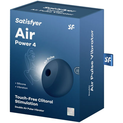 SATISFYER - AIR POWER 4 STIMULATEUR & VIBRATEUR 12 VIBRATIONS BLEU - Sensualia