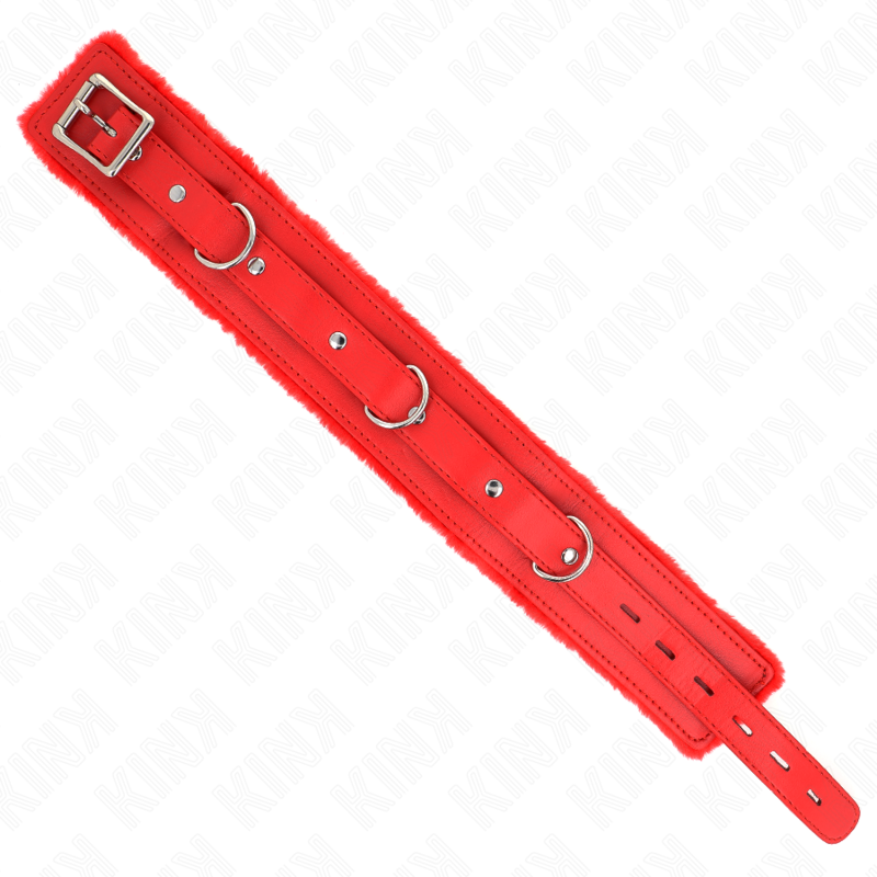 KINK - COLLIER AVEC LAISSE 65 CM AVEC RESTRICTIONS ROUGE 36-42 CM X 5,5 CM - Sensualia