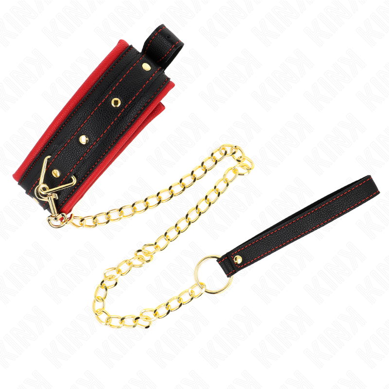 KINK - COLLIER AVEC LAISSE EN TISSU UNI AJUSTABLE 33-48 CM X 5,7 CM - Sensualia