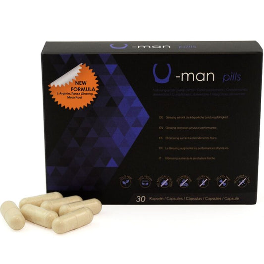 500 COSMETICS - U-MAN AUGMENTE LA TAILLE DU PÉNIS ET LA PUISSANCE SEXUELLE - 30 CAPSULES - Sensualia