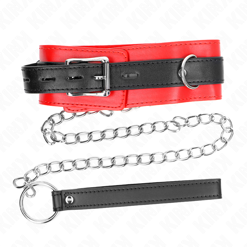 KINK - COLLIER AVEC CEINTURE 65 CM AVEC SANGLE ROUGE 54 X 4,5 CM - Sensualia