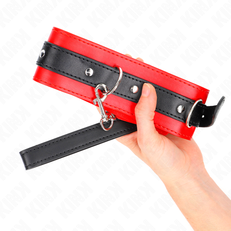 KINK - COLLIER AVEC CEINTURE 65 CM AVEC SANGLE ROUGE 54 X 4,5 CM - Sensualia