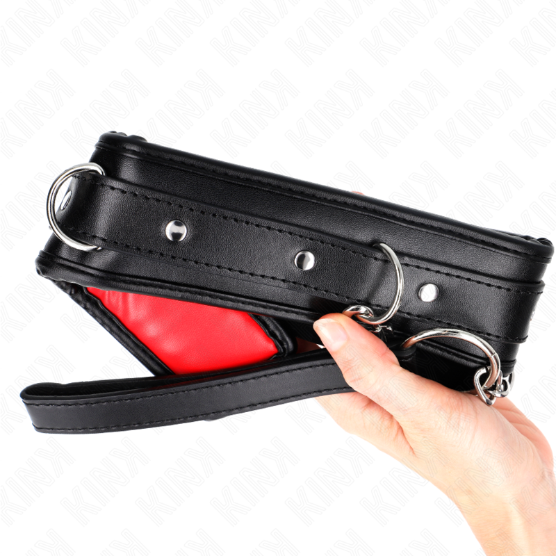 KINK - COLLIER AVEC BRACELET IMITATION CUIR ÉPONGE MODÈLE 3 RÉGLABLE 37-54 CM X 3 CM - Sensualia