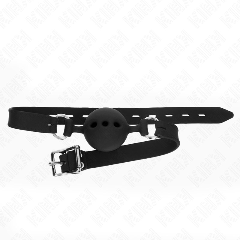 KINK - BÂTON ENTIEREMENT SILICONE 55 x 2 CM AVEC BOULE DE 5 CM TAILLE L NOIR AJUSTABLE 35-51 CM - Sensualia