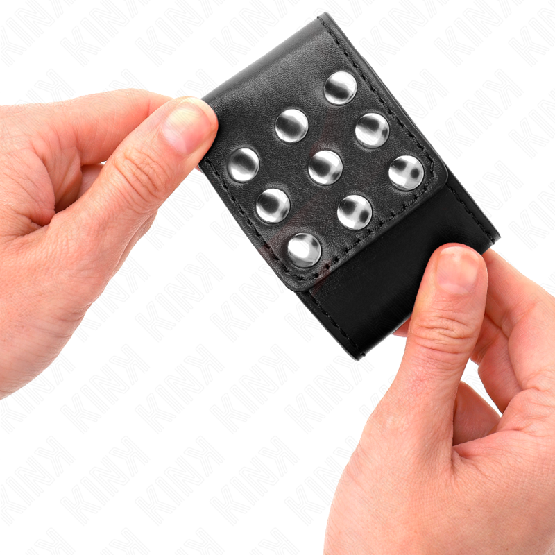 KINK - APPUI-POIGNETS AVEC BOUTON-PRESSION NOIR RÉGLABLE 19-24 CM X 5,5 CM - Sensualia