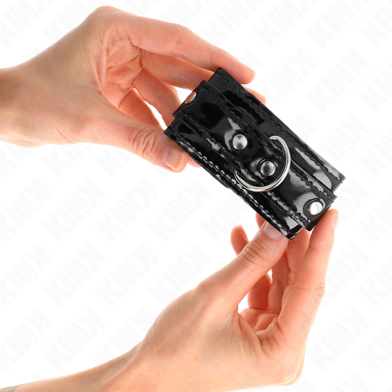 KINK - POIGNETS EN NÉOPRÈNE BRILLANT AJUSTABLES 17-24 CM X 4,5 CM - Sensualia