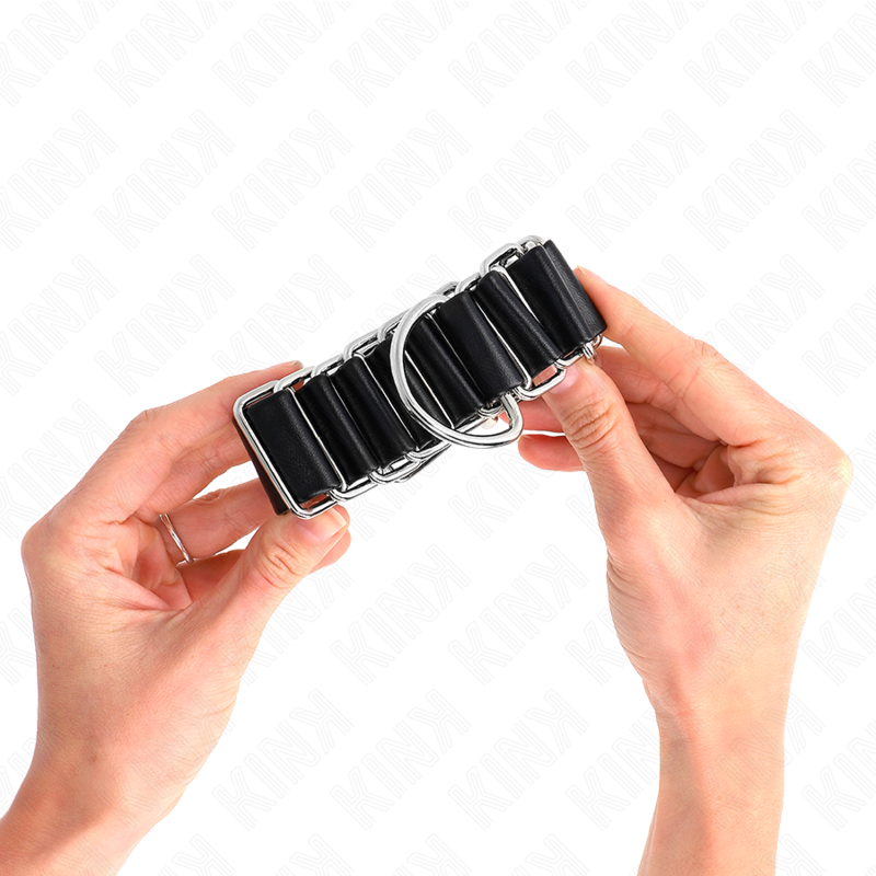 KINK - APPUI-POIGNETS FINS COMME CHARNIÈRES NOIR RÉGLABLE 16-22 CM X 3,5 CM - Sensualia