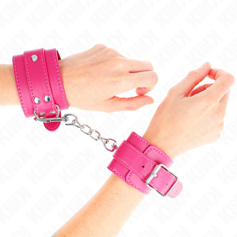 KINK - APPUI-POIGNETS ROSE FRAMBOISE AVEC DOUBLURE ROSE FRAMBOISE RÉGLABLE 20-28 CM X 5,5 CM KINK WRIST RESTRAINT