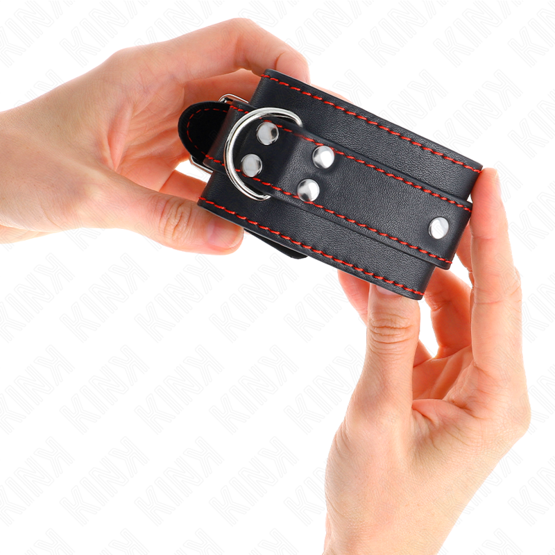 KINK - APPUI-POIGNETS NOIR AVEC DOUBLURE ROUGE RÉGLABLE 20-28 CM X 5,5 CM KINK WRIST RESTRAINT