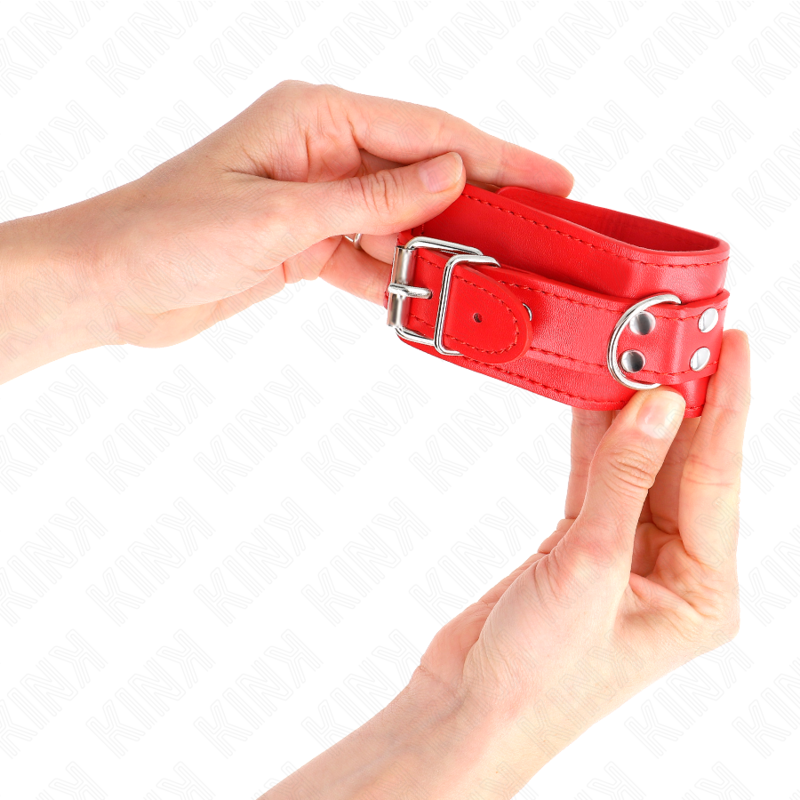 KINK - APPAREILS-POIGNETS SIMPLES ROUGE AJUSTABLES 20-23 CM X 5,5 CM - Sensualia